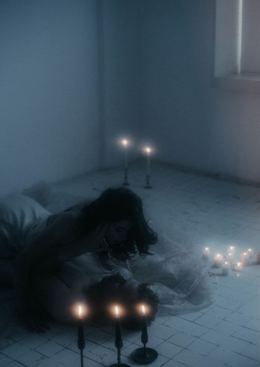 Romantic candlelit atmosphere for couples