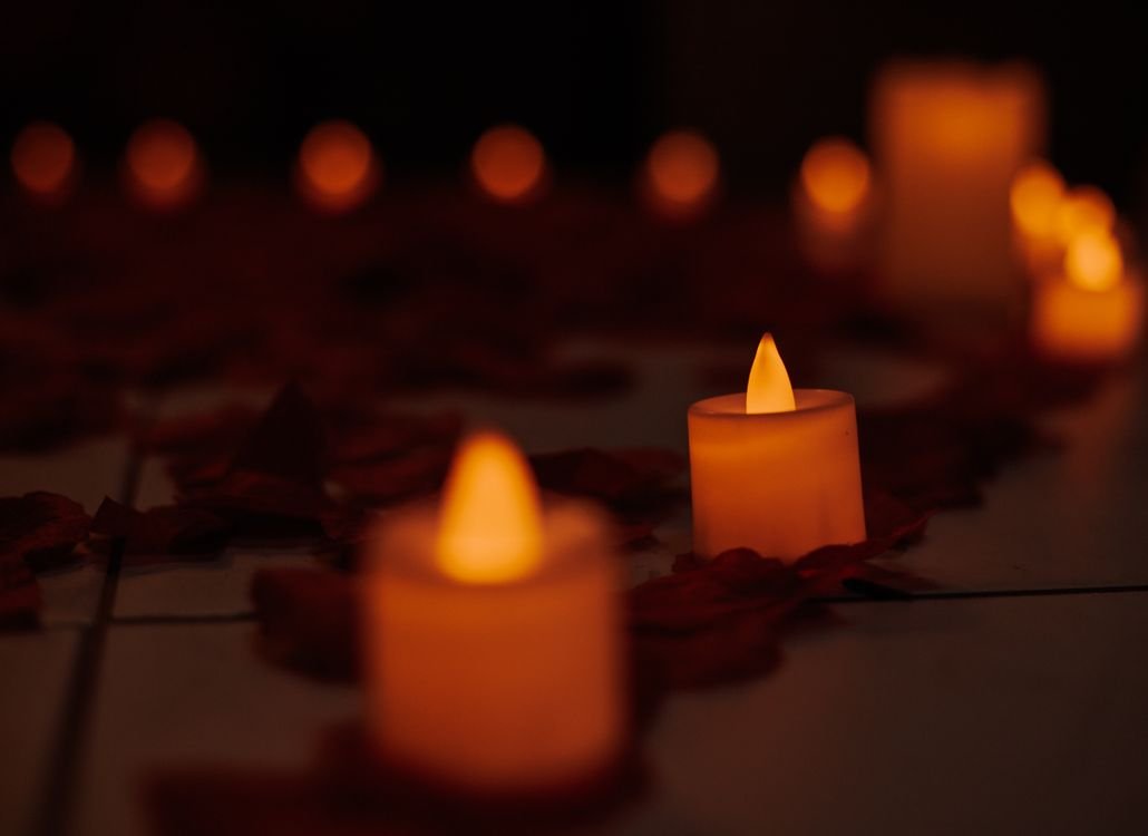 Warm candlelight setting for an intimate night in