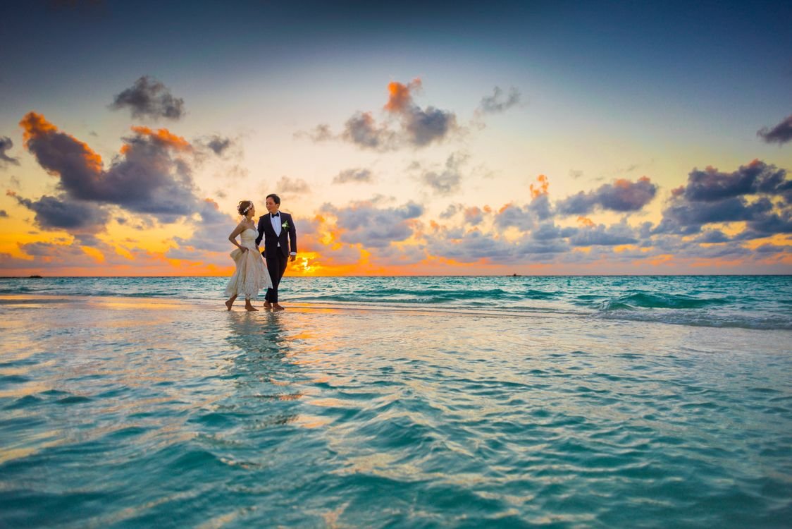 Couple enjoying a warm summer evening together