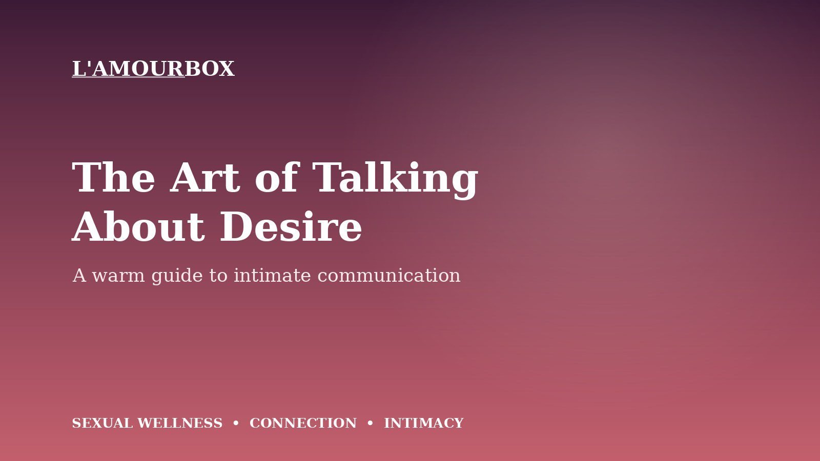 L'AMOURBOX — The Art of Talking About Desire, a warm guide to intimate communication